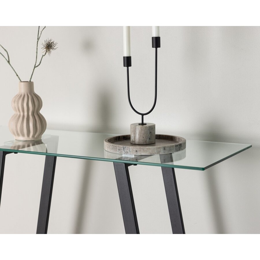 Horten Zwart/Glas Sidetable W100 cm Horten Zwart/Glas Sidetable W100 cm