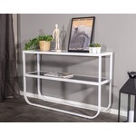 Hjem Interiors Rocker Wit/Gerookt Glas Sidetable W110 cm Hjem Interiors Rocker Wit/Gerookt Glas Sidetable W110 cm