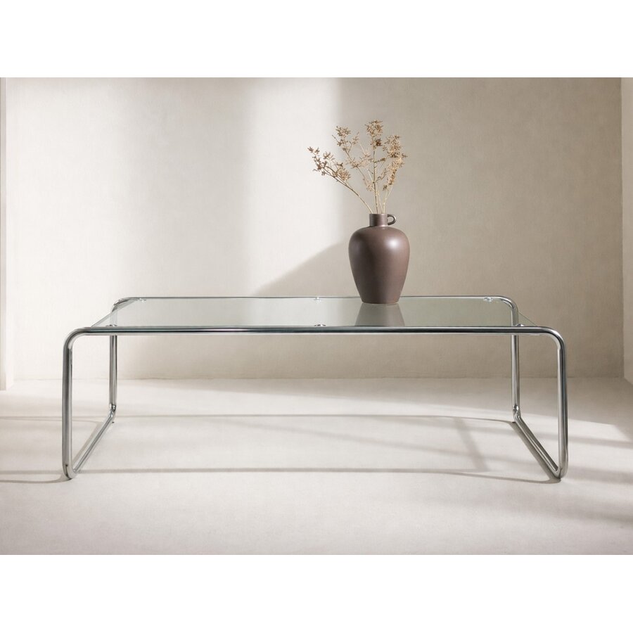 Saturnus Glas/Zilver Salontafel 120x60 cm Saturnus Glas/Zilver Salontafel 120x60 cm