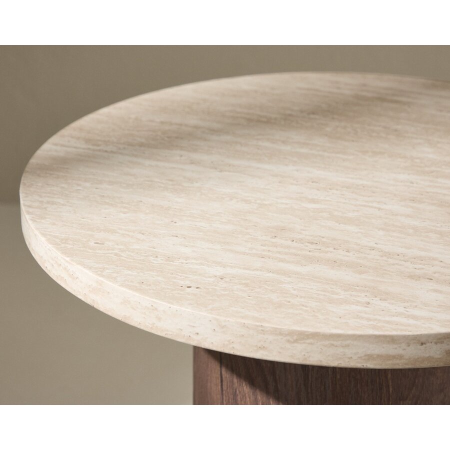 Megg Travertijn/Mocha Bijzettafel Rond Ø50 cm Megg Travertijn/Mocha Bijzettafel Rond Ø50 cm