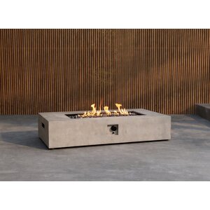 Hjem Interiors Kea Rechthoekige Vuurtafel op Gas Cementlook
