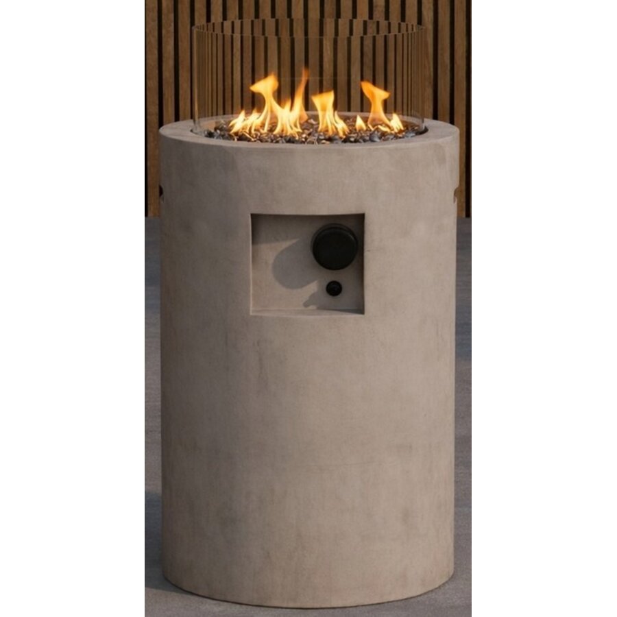 Kea Cilindrische Tuinhaard op Gas Cementlook Kea Cilindrische Tuinhaard op Gas Cementlook