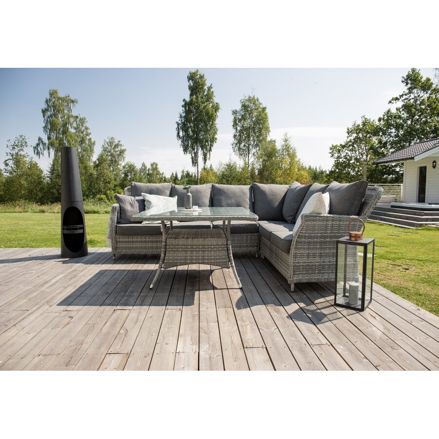 Bastian Terrashaard met Houtopslag Zwart H135 cm Bastian Terrashaard met Houtopslag Zwart H135 cm