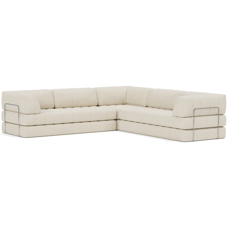 CozyPad Corduroy Ivory Hoekslaapbank CozyPad Corduroy Ivory Hoekslaapbank