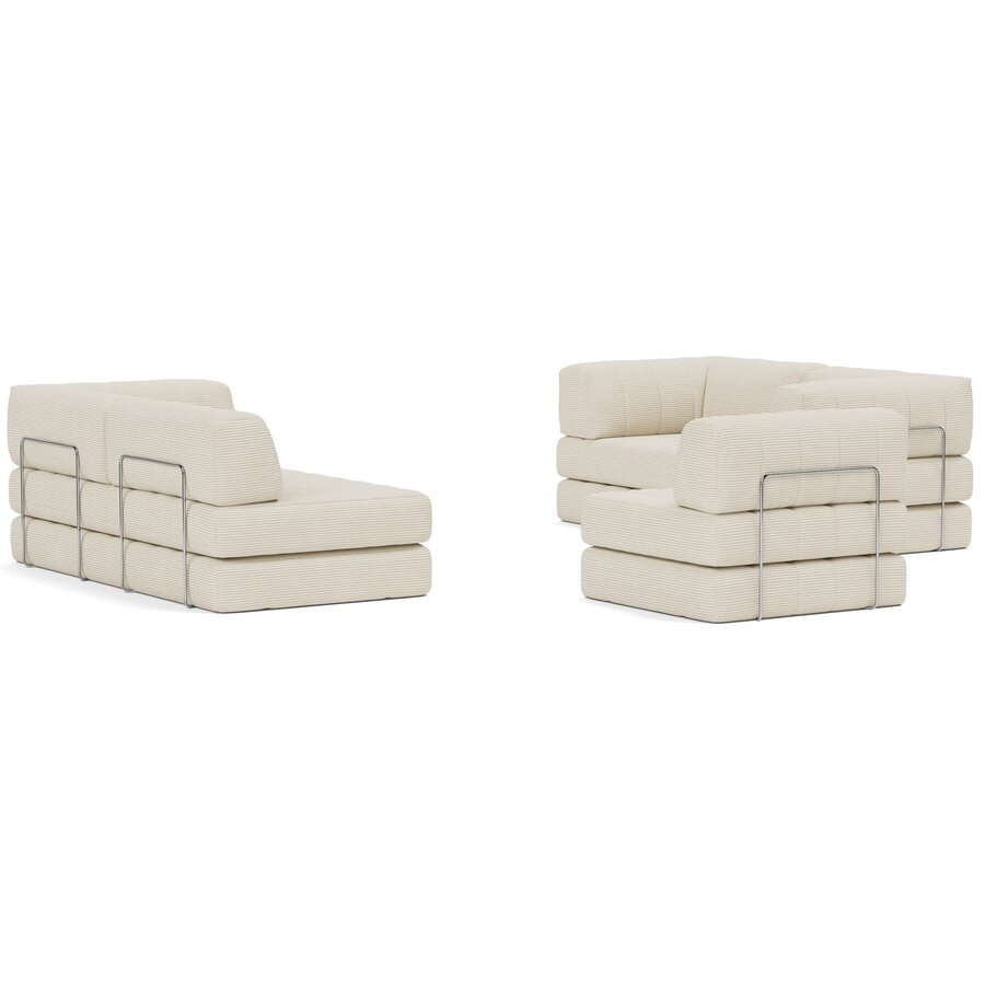 CozyPad Corduroy Ivory Hoekslaapbank CozyPad Corduroy Ivory Hoekslaapbank