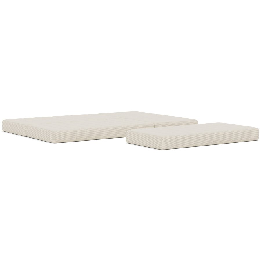 CozyPad Corduroy Ivory L-Vormige Hoekslaapbank CozyPad Corduroy Ivory L-Vormige Hoekslaapbank