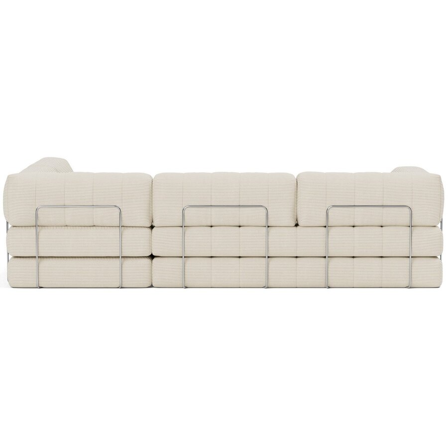 CozyPad Corduroy Ivory L-Vormige Hoekslaapbank CozyPad Corduroy Ivory L-Vormige Hoekslaapbank