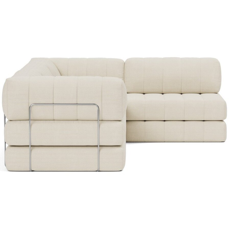 CozyPad Corduroy Ivory L-Vormige Hoekslaapbank CozyPad Corduroy Ivory L-Vormige Hoekslaapbank