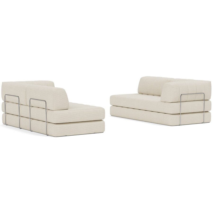 CozyPad Corduroy Ivory L-Vormige Hoekslaapbank CozyPad Corduroy Ivory L-Vormige Hoekslaapbank