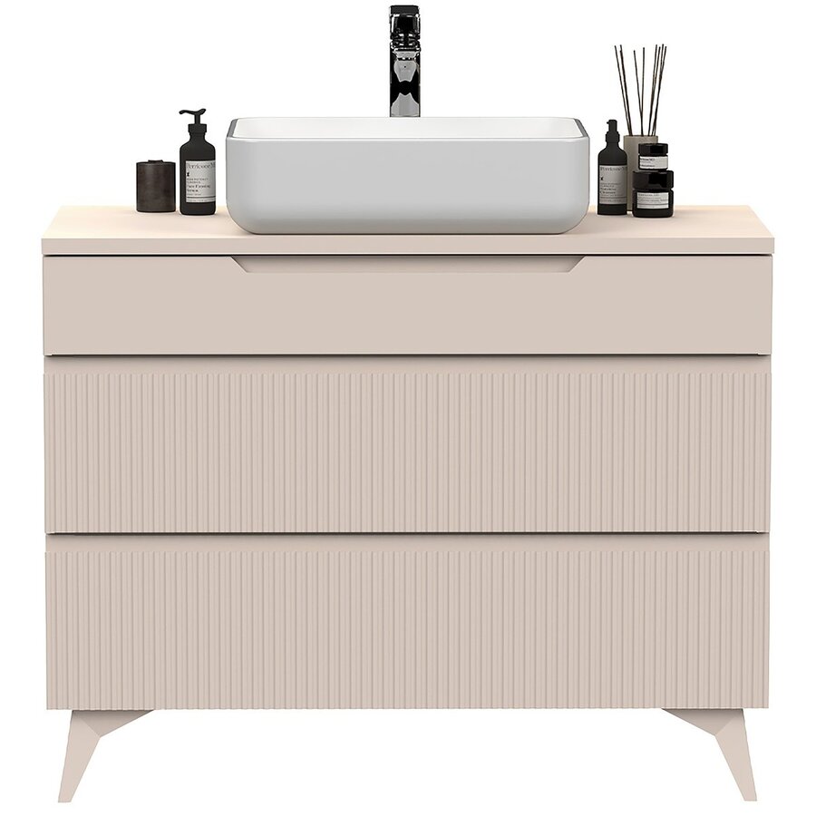 Rio Cashmere Wastafel en Onderkast Staand 100 cm Rio Cashmere Wastafel en Onderkast Staand 100 cm