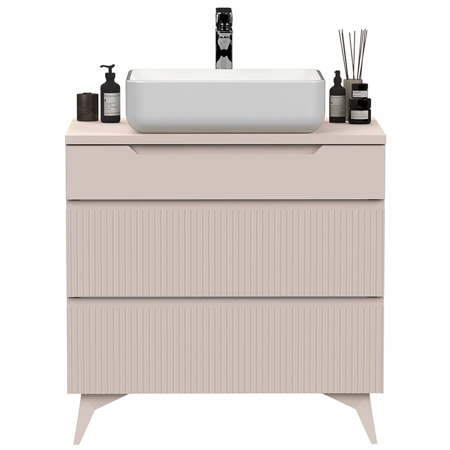 Rio Cashmere Wastafel en Onderkast Staand 80 cm Rio Cashmere Wastafel en Onderkast Staand 80 cm