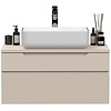 Rio Cashmere Geribd Wastafel en Onderkast Zwevend 80 cm Rio Cashmere Geribd Wastafel en Onderkast Zwevend 80 cm