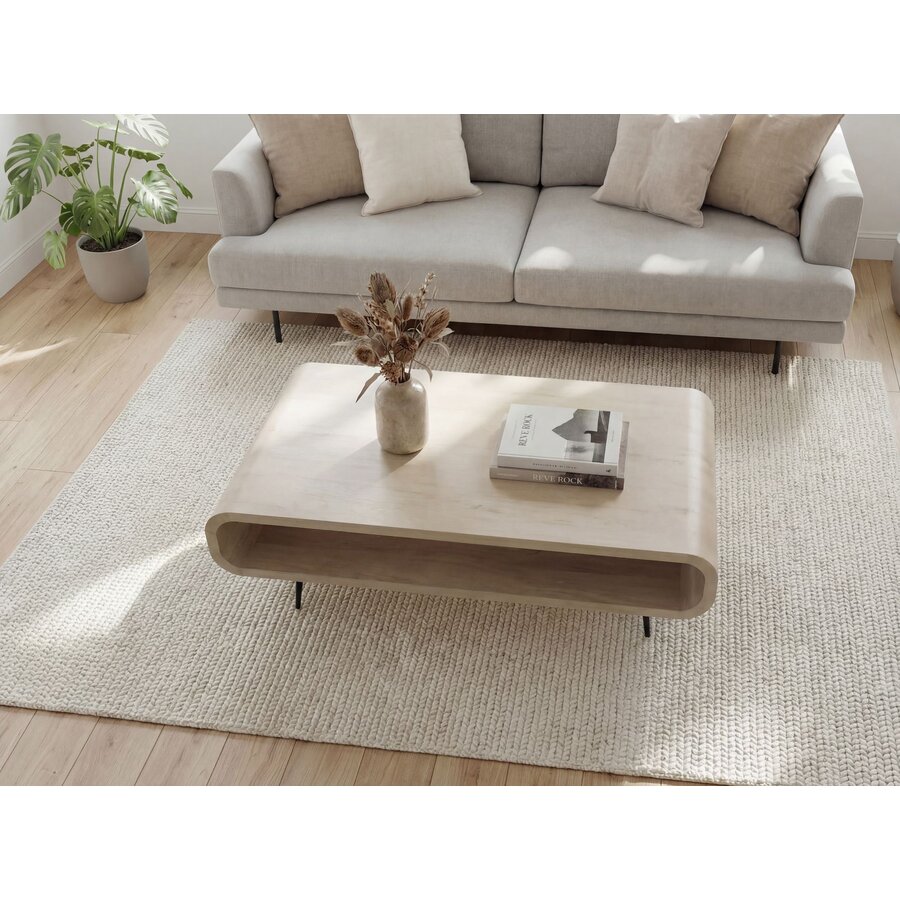 Arlo Mango Houten Salontafel White Wash 90 cm