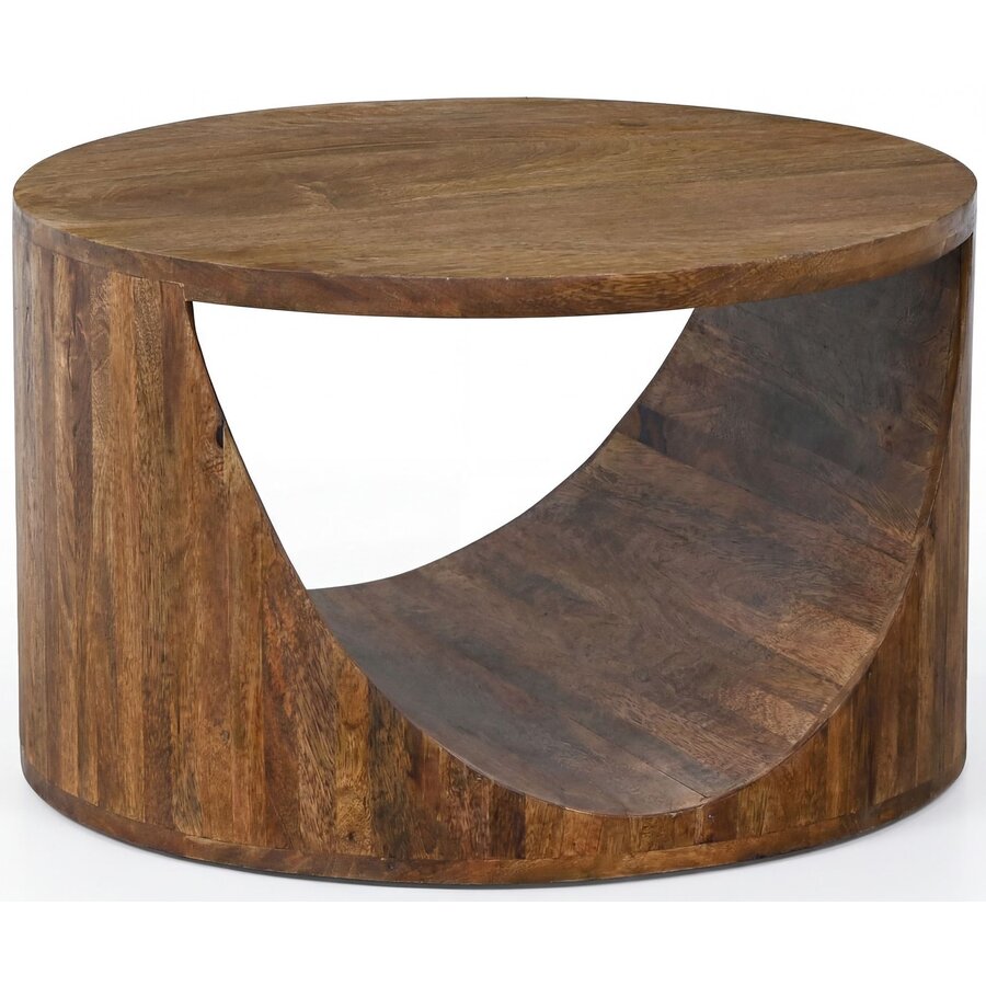 Cato Ronde Salontafel Mango Massief Hout Ø60 cm Cato Ronde Salontafel Mango Massief Hout Ø60 cm