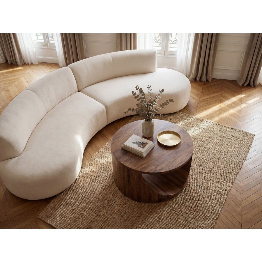 Cato Ronde Salontafel Mango Massief Hout Ø60 cm Cato Ronde Salontafel Mango Massief Hout Ø60 cm