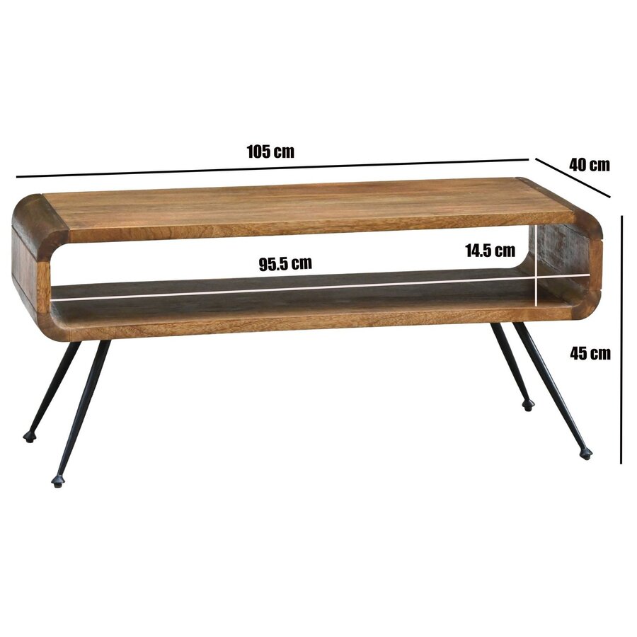 Arlen Mango Houten Salontafel Donkerbruin 105 cm