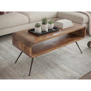 Sky Style Arlen Mango Houten Salontafel Donkerbruin 105 cm Sky Style Arlen Mango Houten Salontafel Donkerbruin 105 cm