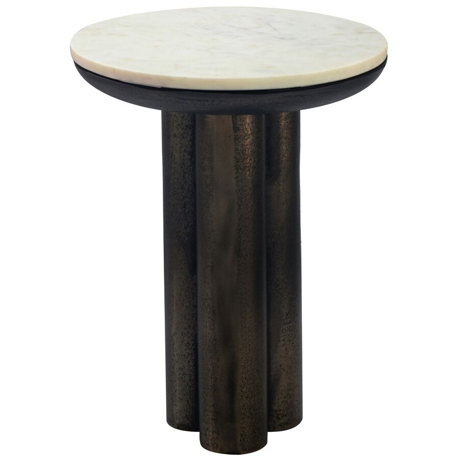 Otis Ronde Bijzettafel Wit Marmer Ø36 cm