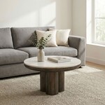 Sky Style Otis Ronde Salontafel Wit Marmer Ø60 cm