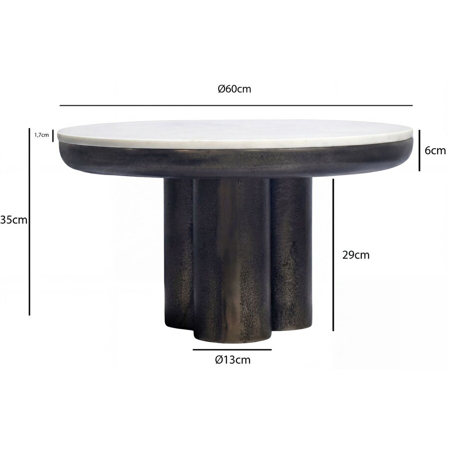 Otis Ronde Salontafel Wit Marmer Ø60 cm