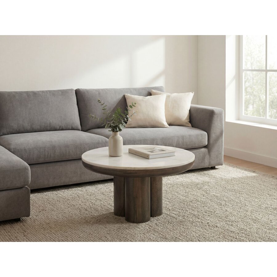 Otis Ronde Salontafel Wit Marmer Ø60 cm