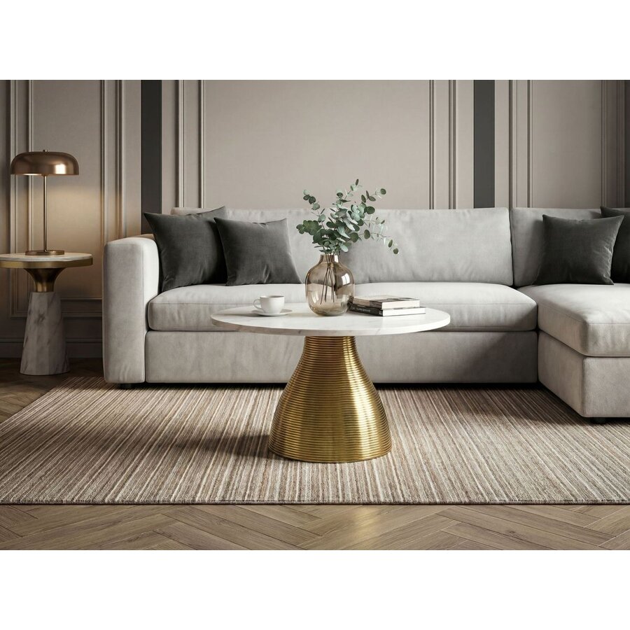 Cleo Luxe Ronde Salontafel Wit Marmer/Goud Ø60 cm