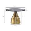 Cleo Luxe Ronde Salontafel Zwart Marmer/Goud Ø60 cm Cleo Luxe Ronde Salontafel Zwart Marmer/Goud Ø60 cm