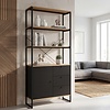 Dali Industriële Wandkast Eiken & Zwart 180 cm Hoog Dali Industriële Wandkast Eiken & Zwart 180 cm Hoog
