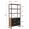 Dali Industriële Wandkast Eiken & Zwart 180 cm Hoog Dali Industriële Wandkast Eiken & Zwart 180 cm Hoog