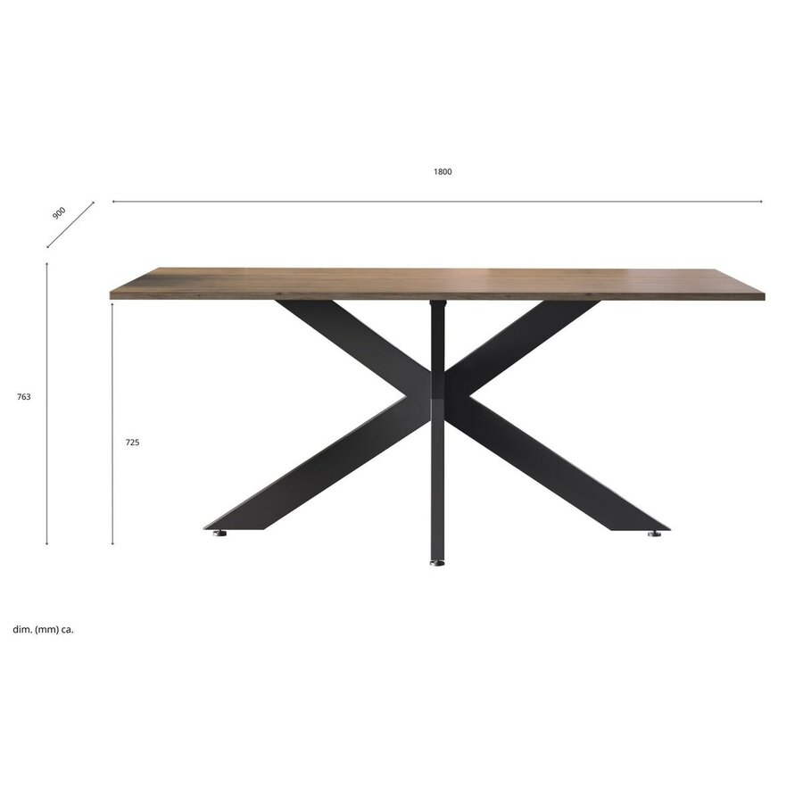 Spider Mercure Eiken Eettafel 180 cm