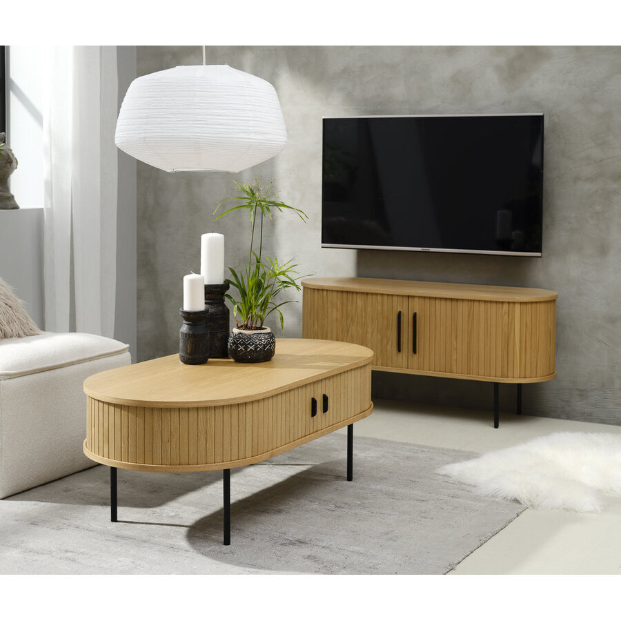 Nola Eiken Salontafel Ovaal 120 cm