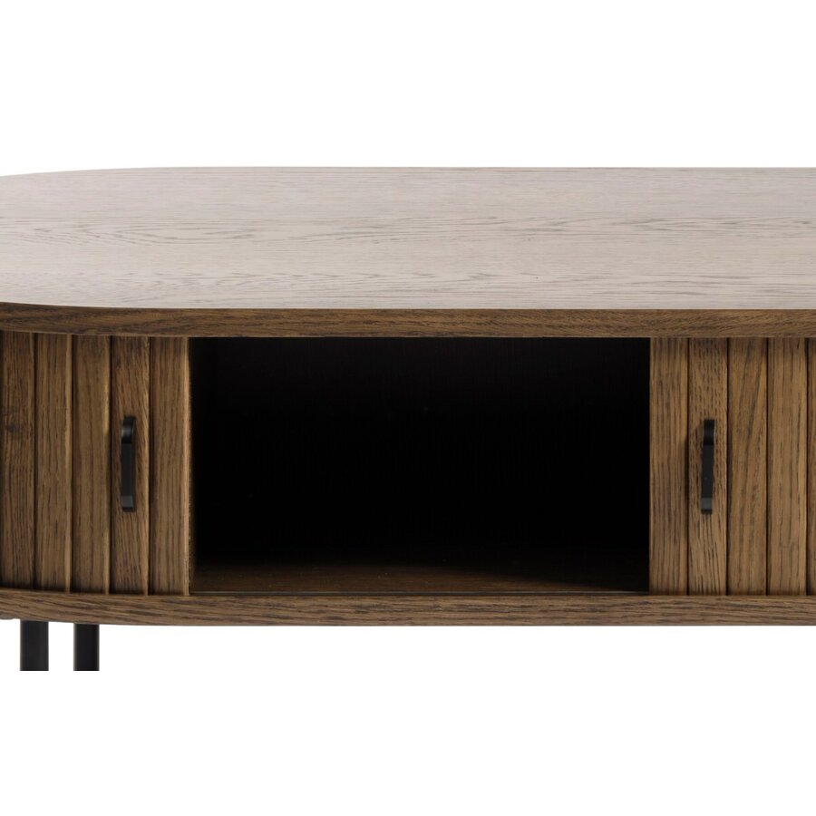 Nola Gerookt Eiken Salontafel Ovaal 120 cm