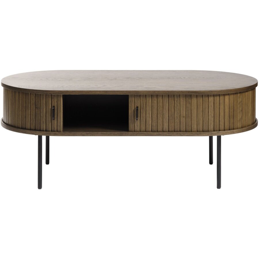 Nola Gerookt Eiken Salontafel Ovaal 120 cm