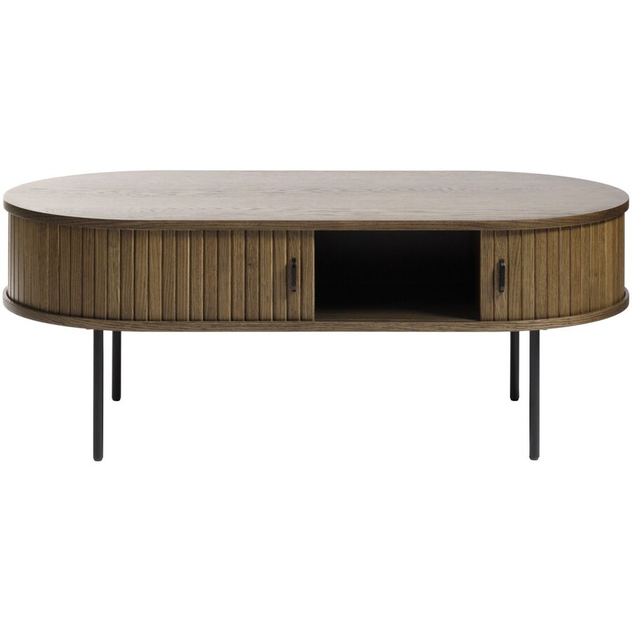 Nola Gerookt Eiken Salontafel Ovaal 120 cm