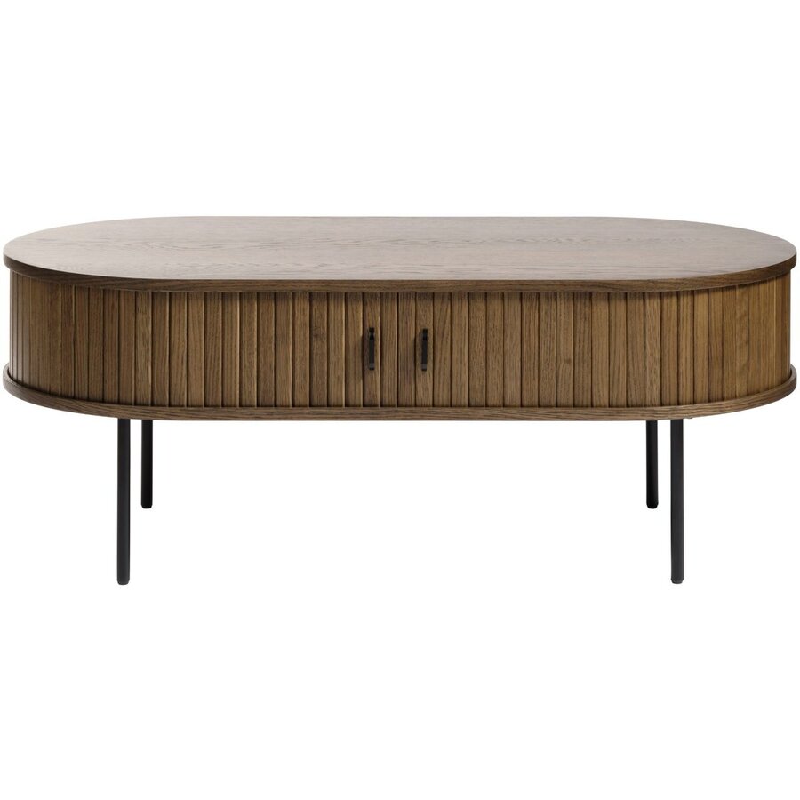 Nola Gerookt Eiken Salontafel Ovaal 120 cm