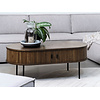 Nola Gerookt Eiken Salontafel Ovaal 120 cm