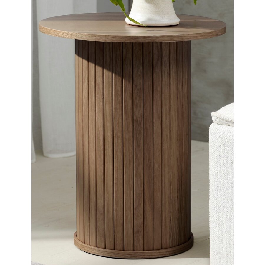 Nola Gerookt Eiken Bijzettafel Rond Ø50 cm