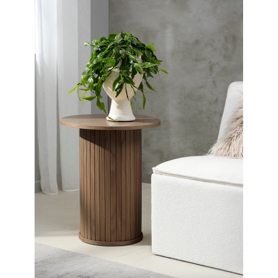 Nola Gerookt Eiken Bijzettafel Rond Ø50 cm