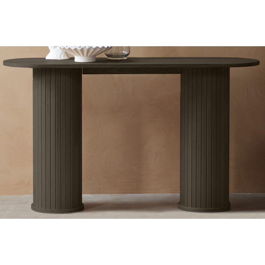 Nola Gerookt Eiken Sidetable Ovaal 130 cm