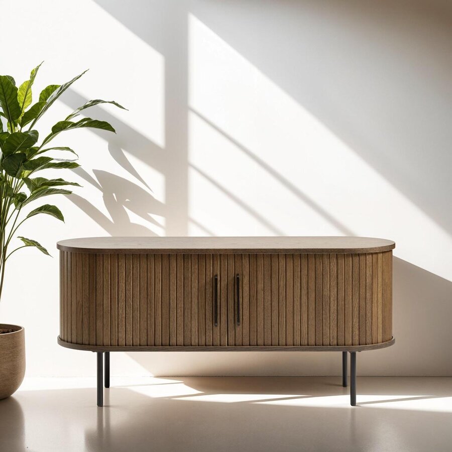 Nola 120 cm TV Meubel Gerookt Eiken