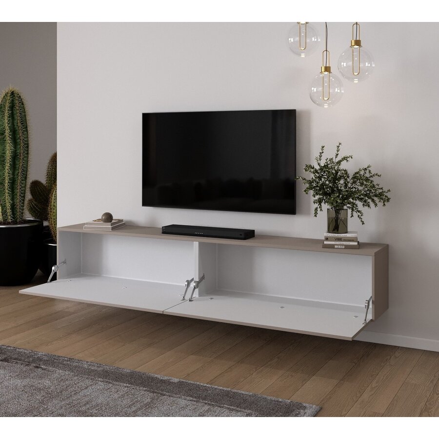 Levana Turin Taupe 243 cm TV Wandmeubel Levana Turin Taupe 243 cm TV Wandmeubel