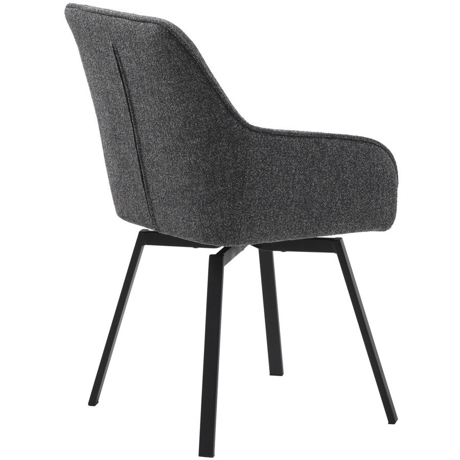 Alma Draaistoel Donkergrijs Bouclé