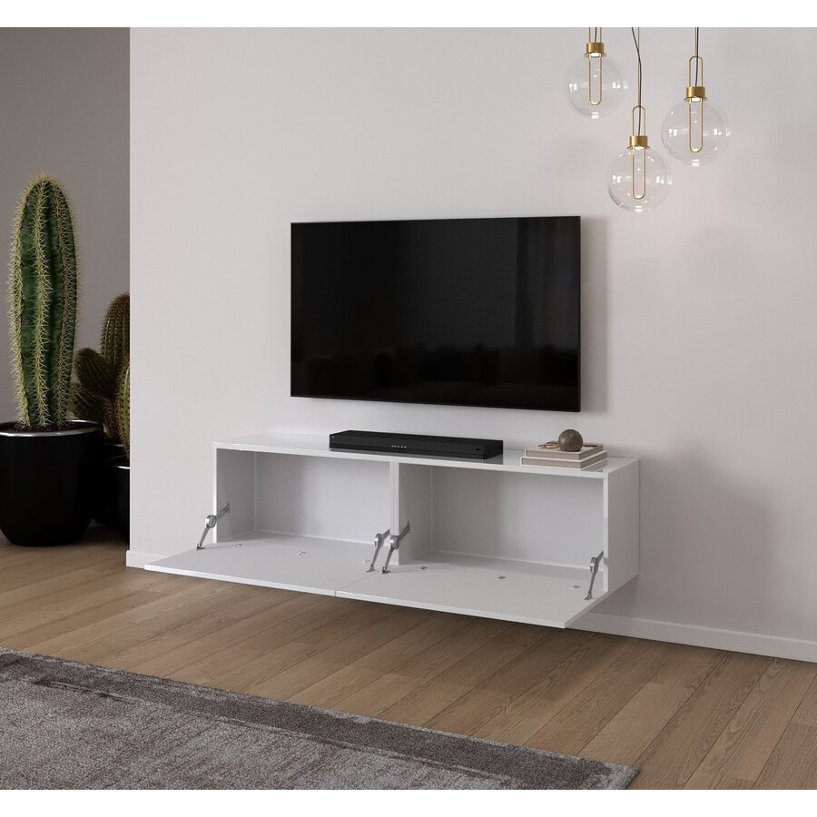 Levana Hoogglans Wit 160 cm TV Wandmeubel