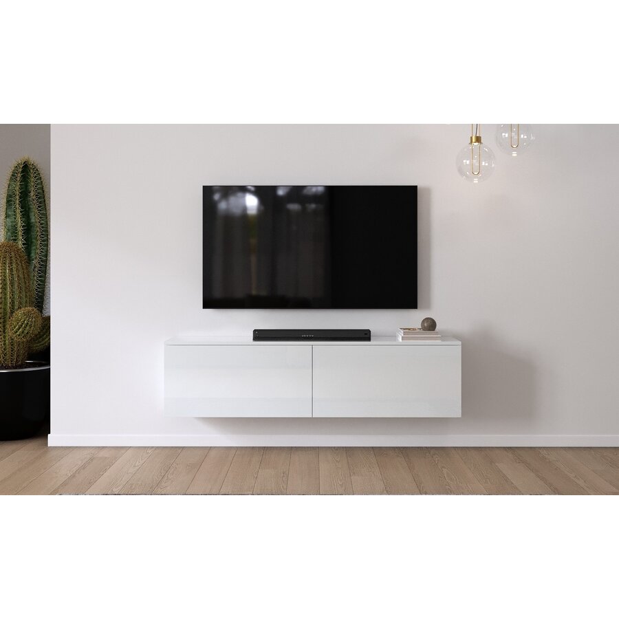 Levana Hoogglans Wit 160 cm TV Wandmeubel