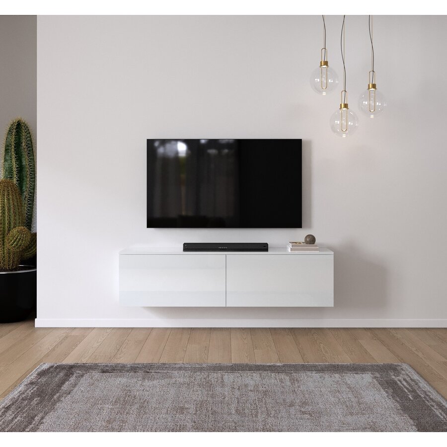 Levana Hoogglans Wit 160 cm TV Wandmeubel