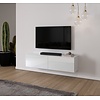Levana Hoogglans Wit 160 cm TV Wandmeubel