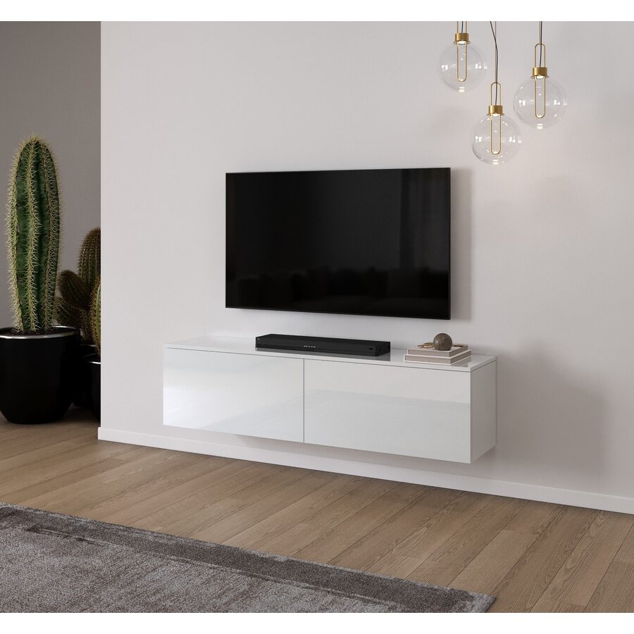 Levana Hoogglans Wit 160 cm TV Wandmeubel