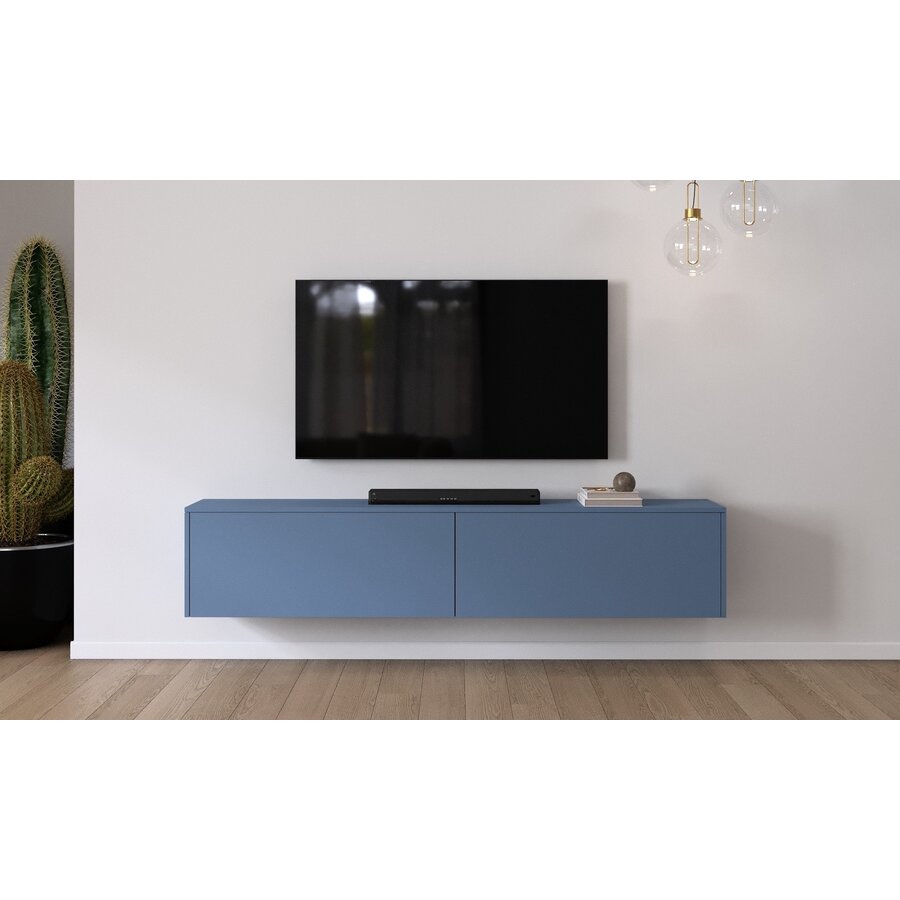 Levana Turin Rookblauw 203 cm TV Wandmeubel Levana Turin Rookblauw 203 cm TV Wandmeubel