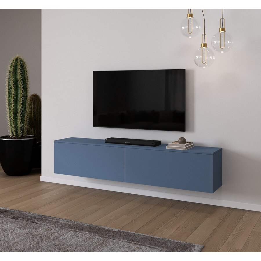 Levana Turin Rookblauw 203 cm TV Wandmeubel Levana Turin Rookblauw 203 cm TV Wandmeubel