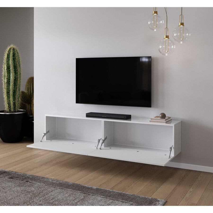 Levana Hoogglans Wit 200 cm TV Wandmeubel